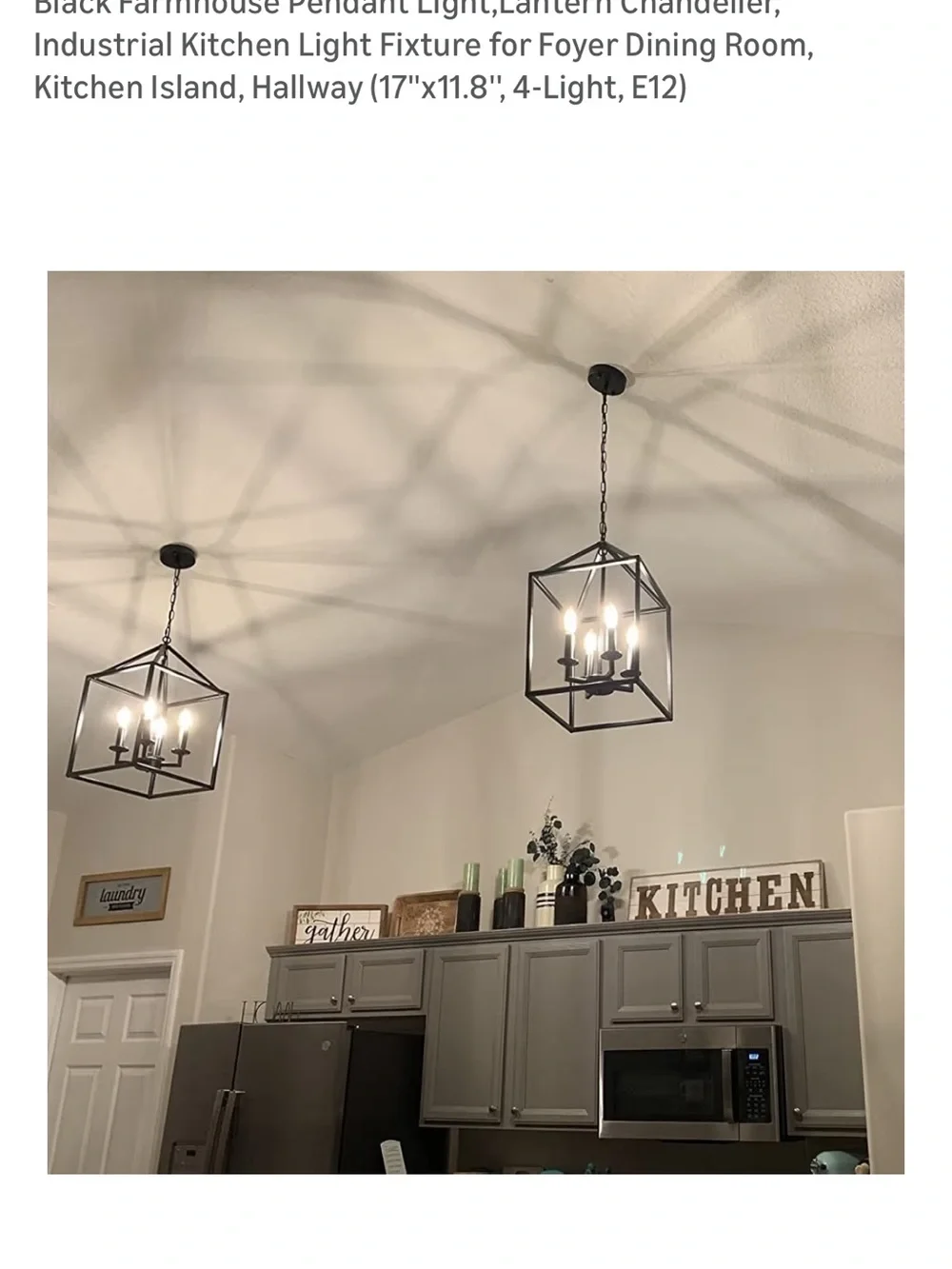 Black 4-Light Farmhouse Pendant Chandelier - Brand